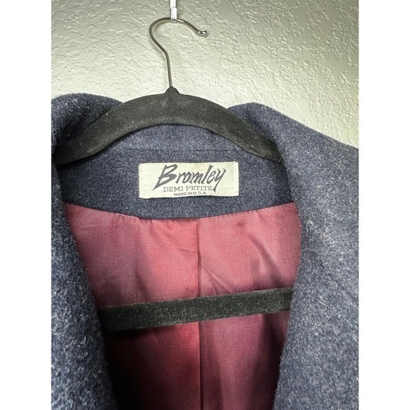 Bromley Demi Petite Double Breasted Wool Blend Coat Women's Navy Blue Petite - Picture 2 of 3